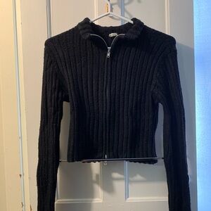 Black Ribbed Women's Sweater